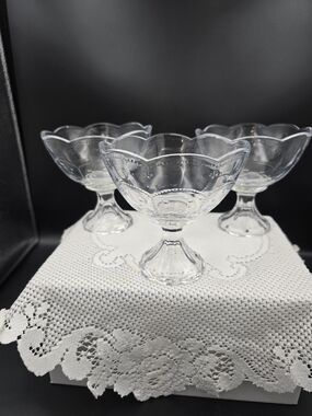 Clear Glass Dessert Compote - Set of 3